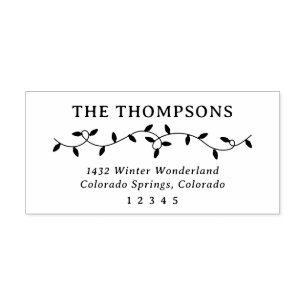 Curly String Lights Kerst retour adres Rubberstempel