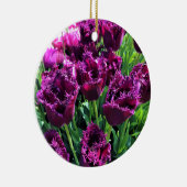 Curly Sue Paarse Tulips, Oregon Keramisch Ornament (Rechts)