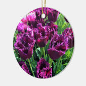Curly Sue Paarse Tulips, Oregon Keramisch Ornament (Links)