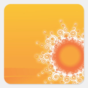 Curly Sunshine design Vierkante Sticker