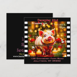 Curly Tail Piglet Grappig Jaarlijks Kerstfeest Kaart
