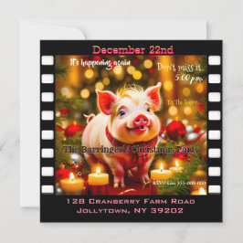 Curly Tail Piglet Grappig Jaarlijks Kerstfeest Kaart