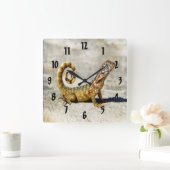 Curly Tailed Lizard Vierkante Klok (Huis)