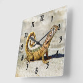 Curly Tailed Lizard Vierkante Klok (Hoek)