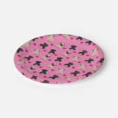 Curly Tails Squishare Faces Front Back Pugs Party Papieren Bordje (Gekanteld)