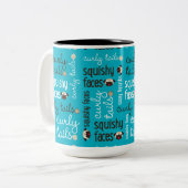 Curly Tails Squishare Faces Pug Two Tone Mok (Voorkant links)