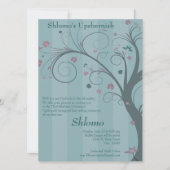 Curly Tree - blauwe uitnodiging (Voorkant)