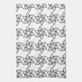 Curly ventilatorpatroon - zwart op wit theedoek (Verticaal)