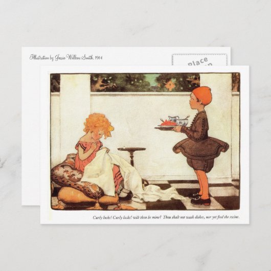 Curly vergrendelt zenuwritme briefkaart (Voorkant / Achterkant)