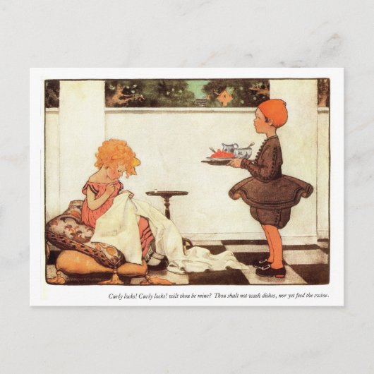 Curly vergrendelt zenuwritme briefkaart (Voorkant)