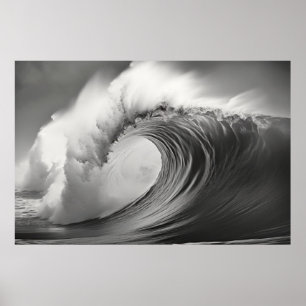 Curly Wave Ocean Force Natuur Zeegezicht Poster