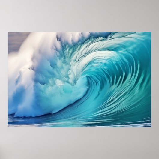 Curly Wave Ocean Force Natuur Zeegezicht Poster (Voorkant)