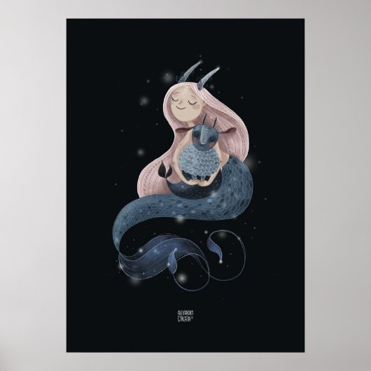 CURLY WAVES GEIT van Alexandra Dikaia Poster (Voorkant)