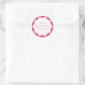 Curly Wavy Roze Retro 21e Verjaardag Sticker (Tas)