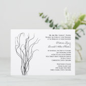 Curly Willow Wedding Invitation Kaart (Staand voorkant)