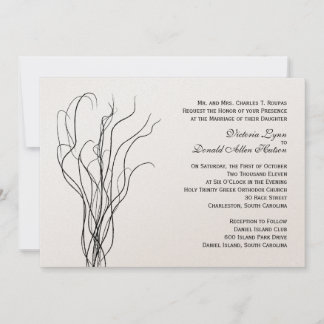 Curly Willow Wedding Invitation Kaart