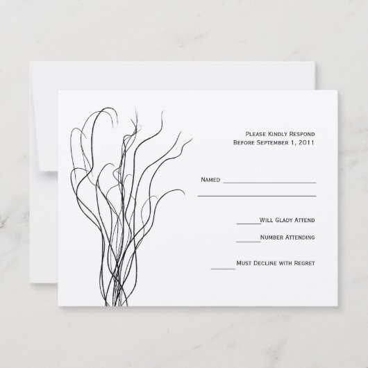 Curly Willow Wedding RSVP-antwoordkaart RSVP Kaartje (Voorkant)