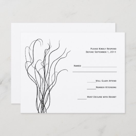 Curly Willow Wedding RSVP-antwoordkaart RSVP Kaartje (Voorkant / Achterkant)