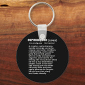 Curmudgeon (bysketbyll versie) Fun Senior Citizen Sleutelhanger (Voorkant)