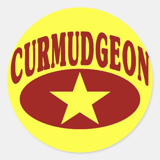 Curmudgeon Ronde Sticker (Voorkant)