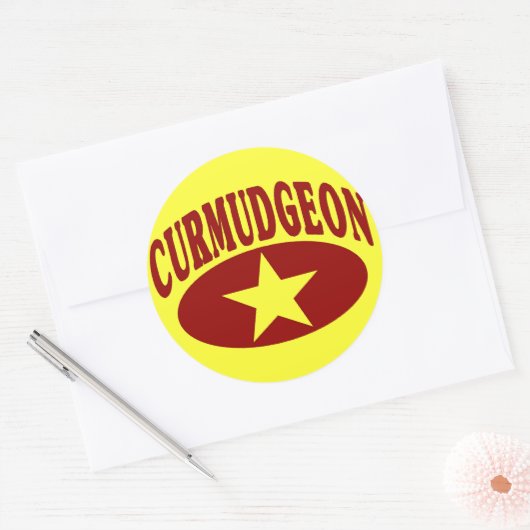 Curmudgeon Ronde Sticker (Envelop)