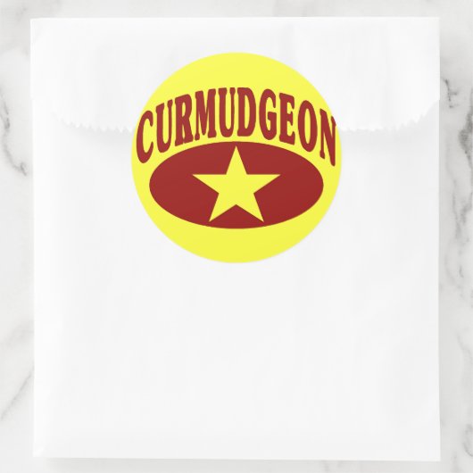 Curmudgeon Ronde Sticker (Tas)