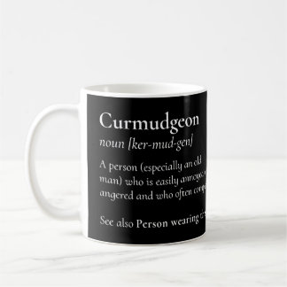 Curmudgeon voor de bruinmakerij, het groepje, de v koffiemok
