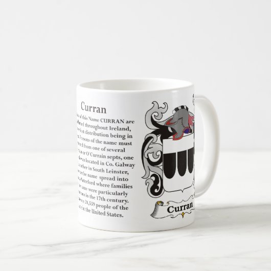 Curran Family Coat of Arms Mok (Voorkant rechts)