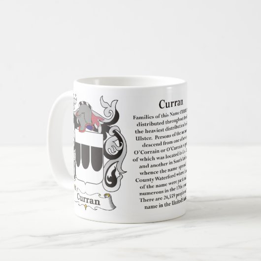 Curran Family Coat of Arms Mok (Voorkant links)