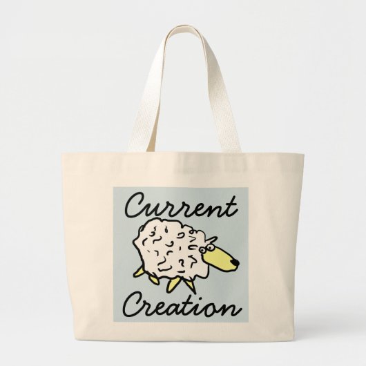 "Current Creation" Sheep Cartoon Project Bag Grote Tote Bag (Voorkant)
