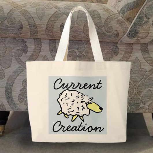 "Current Creation" Sheep Cartoon Project Bag Grote Tote Bag