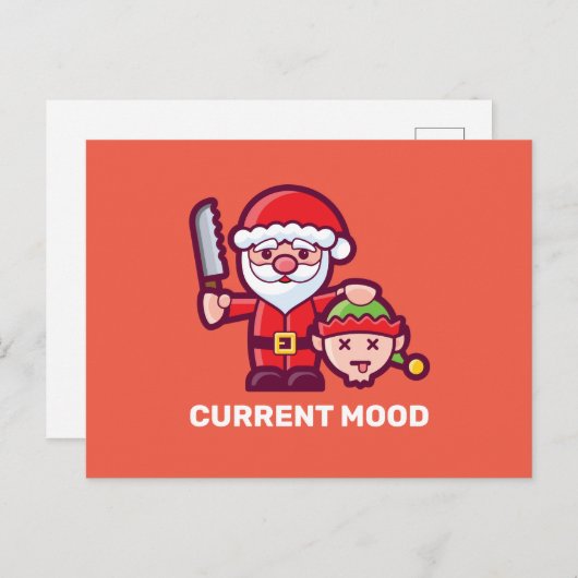 Current Mood Santa en Elf Briefkaart (Voorkant / Achterkant)