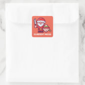 Current Mood Santa en Elf Vierkante Sticker (Tas)