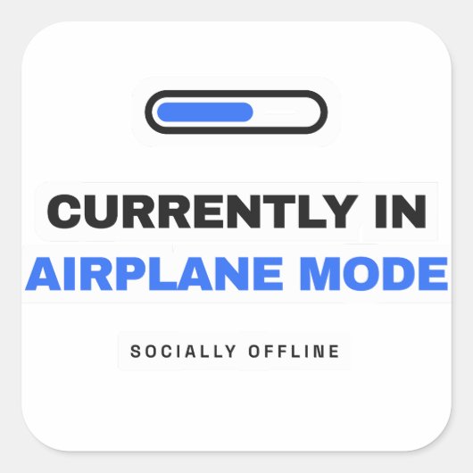 Currently In Airplane Mode Funny Sticker (Voorkant)
