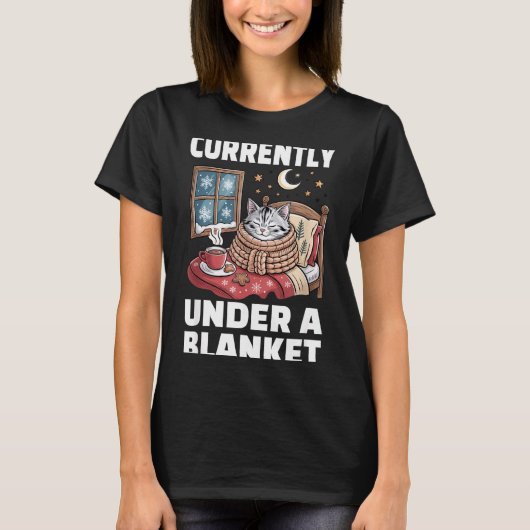 Currently Under A Blanket Cat Cute Lazy Cat Lover T-shirt (Voorkant)