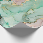 Currents of translucent hues, snaking metallic swi cadeaupapier (Hoek)