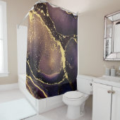 Currents of translucent hues, snaking metallic swi douchegordijn (In situ)