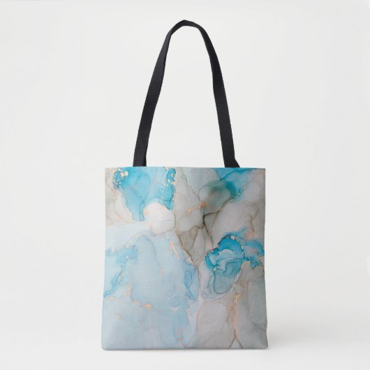 Currents of translucent hues, snaking metallic swi tote bag (Voorkant)