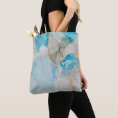 Currents of translucent hues, snaking metallic swi tote bag (Dichtbij)
