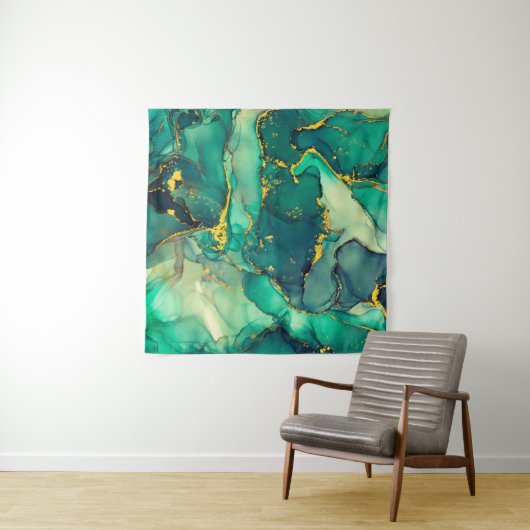 Currents of translucent hues, snaking metallic swi wandkleed (In Situ (horizontaal))