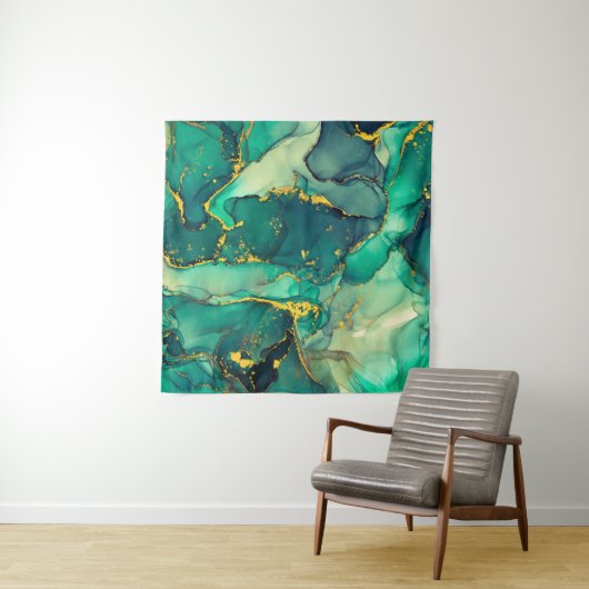 Currents of translucent hues, snaking metallic swi wandkleed (In situ)