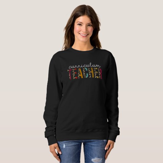 Curriculum Teacher Leopard Print Teaching Apprecia Trui (Voorkant volledig)