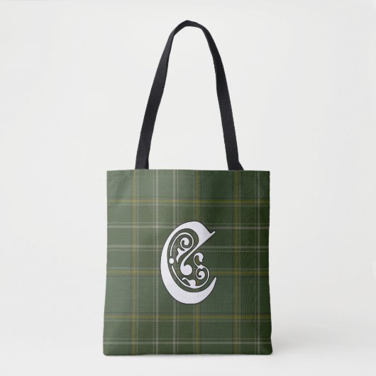 Currie Clan Tartan Monogram Tote Bag (Voorkant)