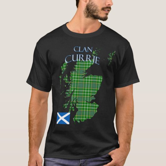Currie Scottish Clan Tartan Schotland T-shirt (Voorkant)