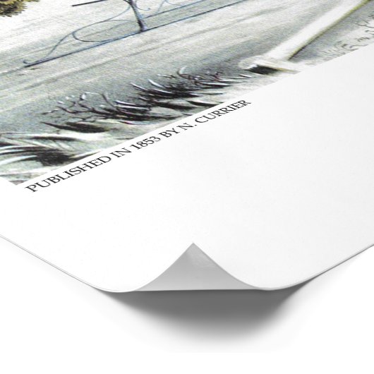 Currier & de Lithograaf van Ives: DE WEG, WINTER Poster (Hoek)