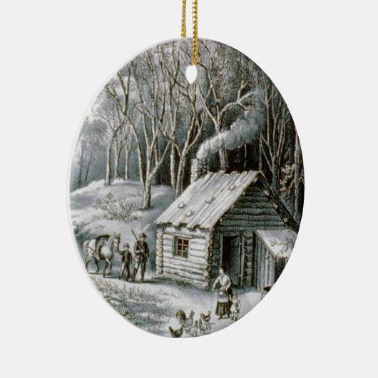  Currier en films met kajuitdrukkelijke feestdag Keramisch Ornament (Rechts)