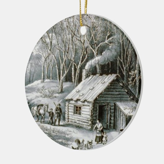  Currier en films met kajuitdrukkelijke feestdag Keramisch Ornament (Links)