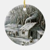  Currier en films met kajuitdrukkelijke feestdag Keramisch Ornament (Achterkant)