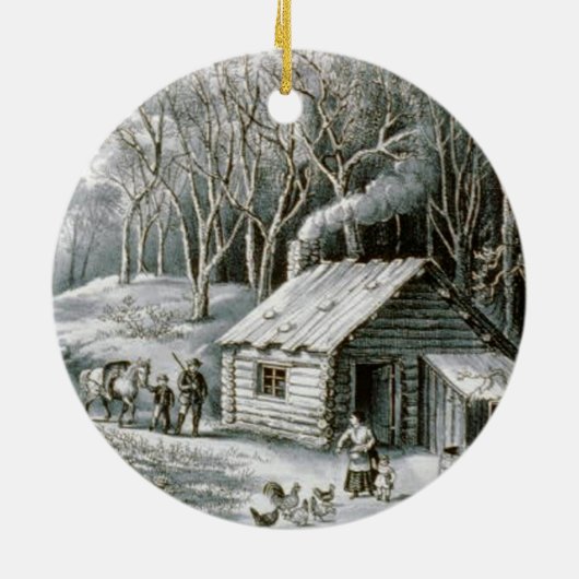  Currier en films met kajuitdrukkelijke feestdag Keramisch Ornament (Achterkant)