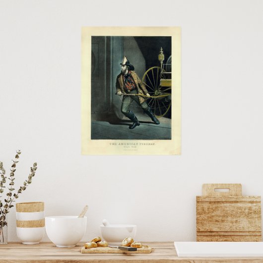  Currier en ik heb het Amerikaanse vuurman Poster (Keuken)